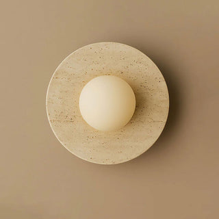 Pietraluna Round Stone Disc Wall Sconce-Neutral Decor