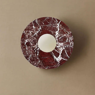 Pietraluna Round Stone Disc Wall Sconce-Neutral Decor