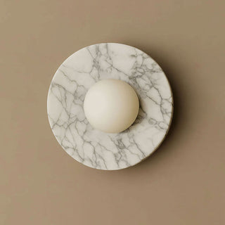 Pietraluna Round Stone Disc Wall Sconce-Neutral Decor