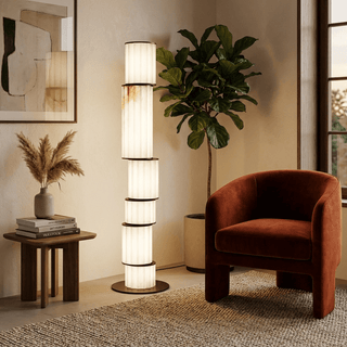 Pillar Alabaster Floor Lamp-Neutral Decor