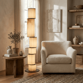 Pillar Alabaster Floor Lamp-Neutral Decor