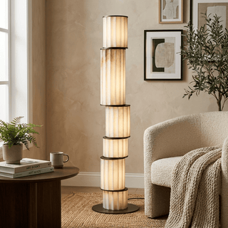 Pillar Alabaster Floor Lamp-Neutral Decor