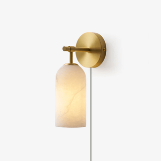 Pillar Alabaster Plug-in Wall Sconce-Neutral Decor