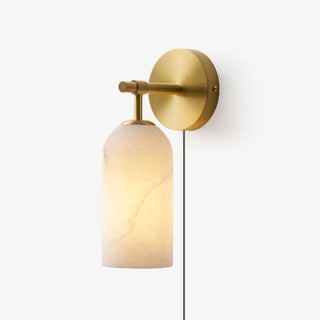 Pillar Alabaster Plug-in Wall Sconce-Neutral Decor