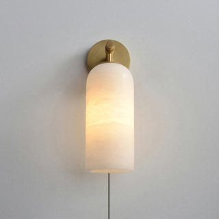 Pillar Alabaster Plug-in Wall Sconce-Neutral Decor