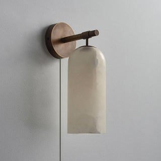 Pillar Alabaster Plug-in Wall Sconce-Neutral Decor