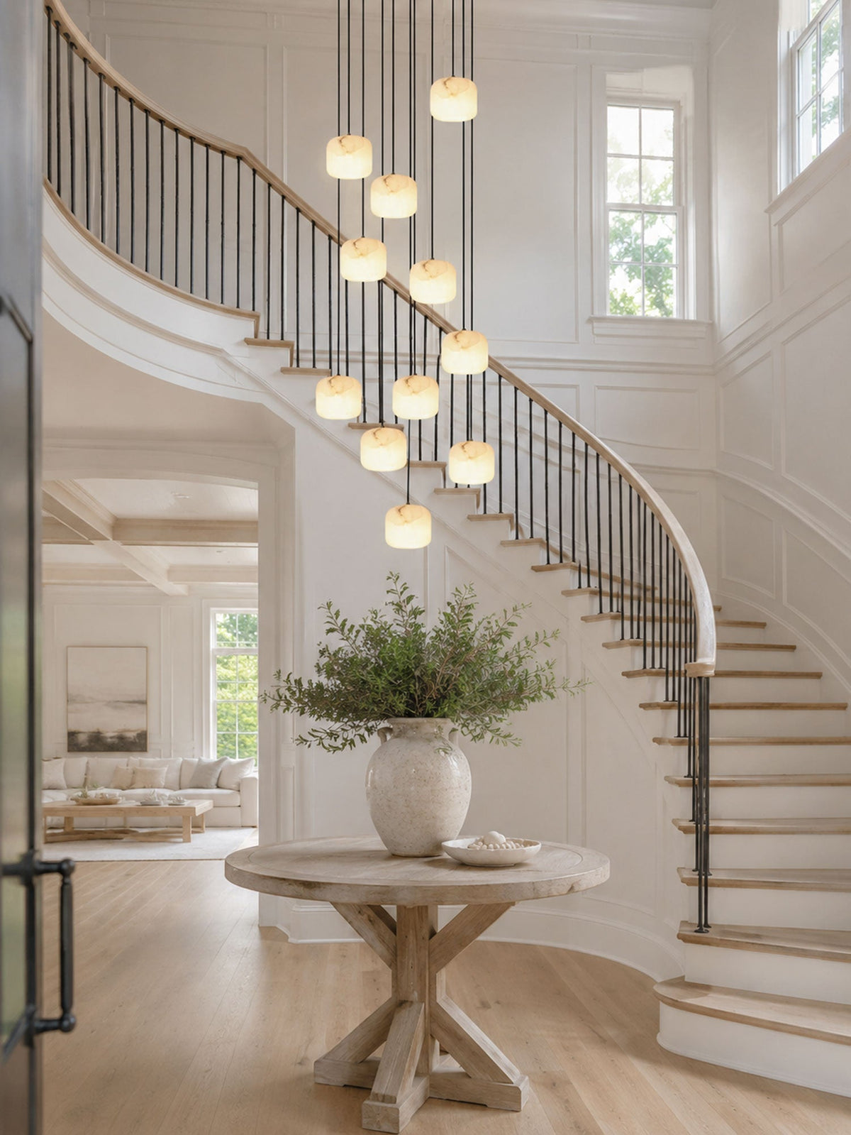 Pillow Alabaster Cluster Chandelier-Neutral Decor
