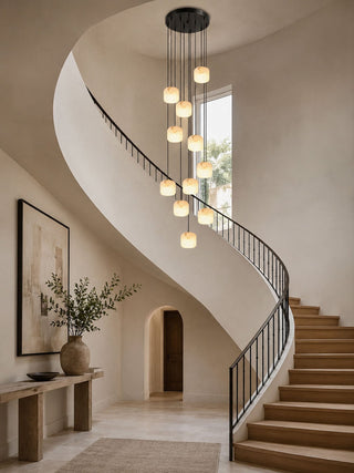 Pillow Alabaster Cluster Chandelier-Neutral Decor