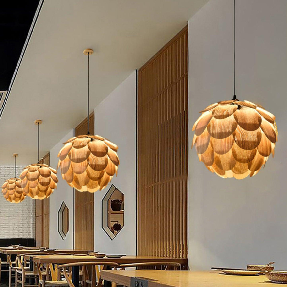 Wlara Suspension moderne en bois