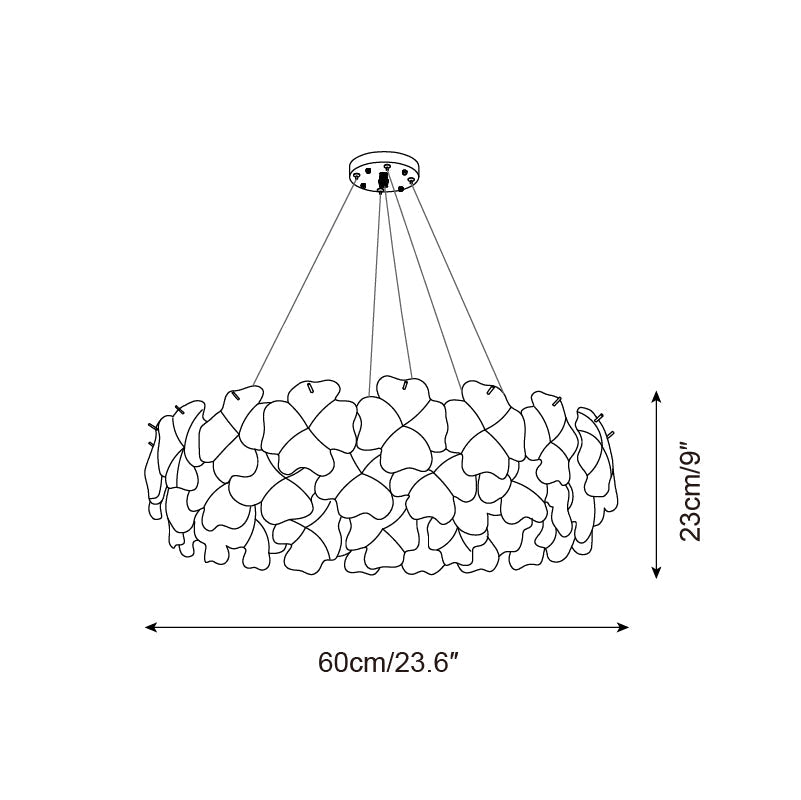 Ophelis Pink Flower Glass Chandelier-Neutral Decor