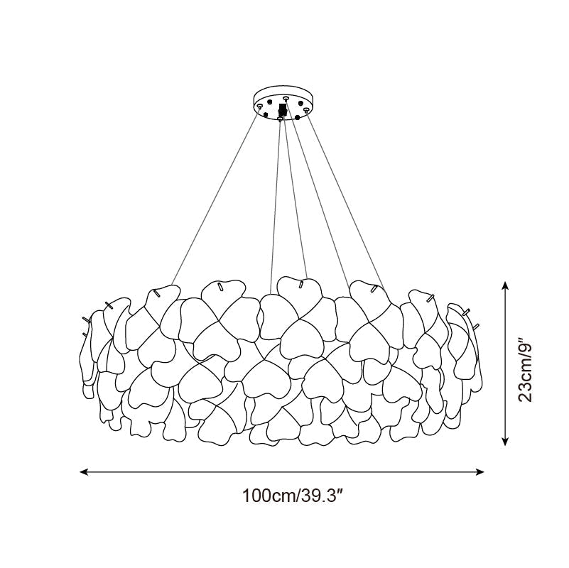 Ophelis Pink Flower Glass Chandelier-Neutral Decor