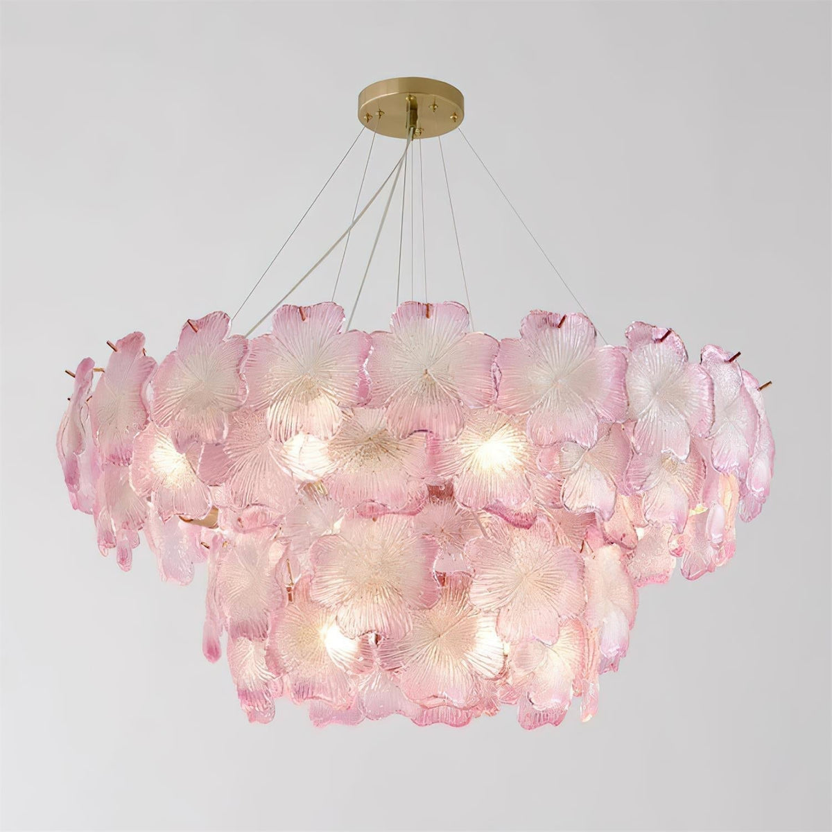 Ophelis Pink Flower Glass Chandelier-Neutral Decor