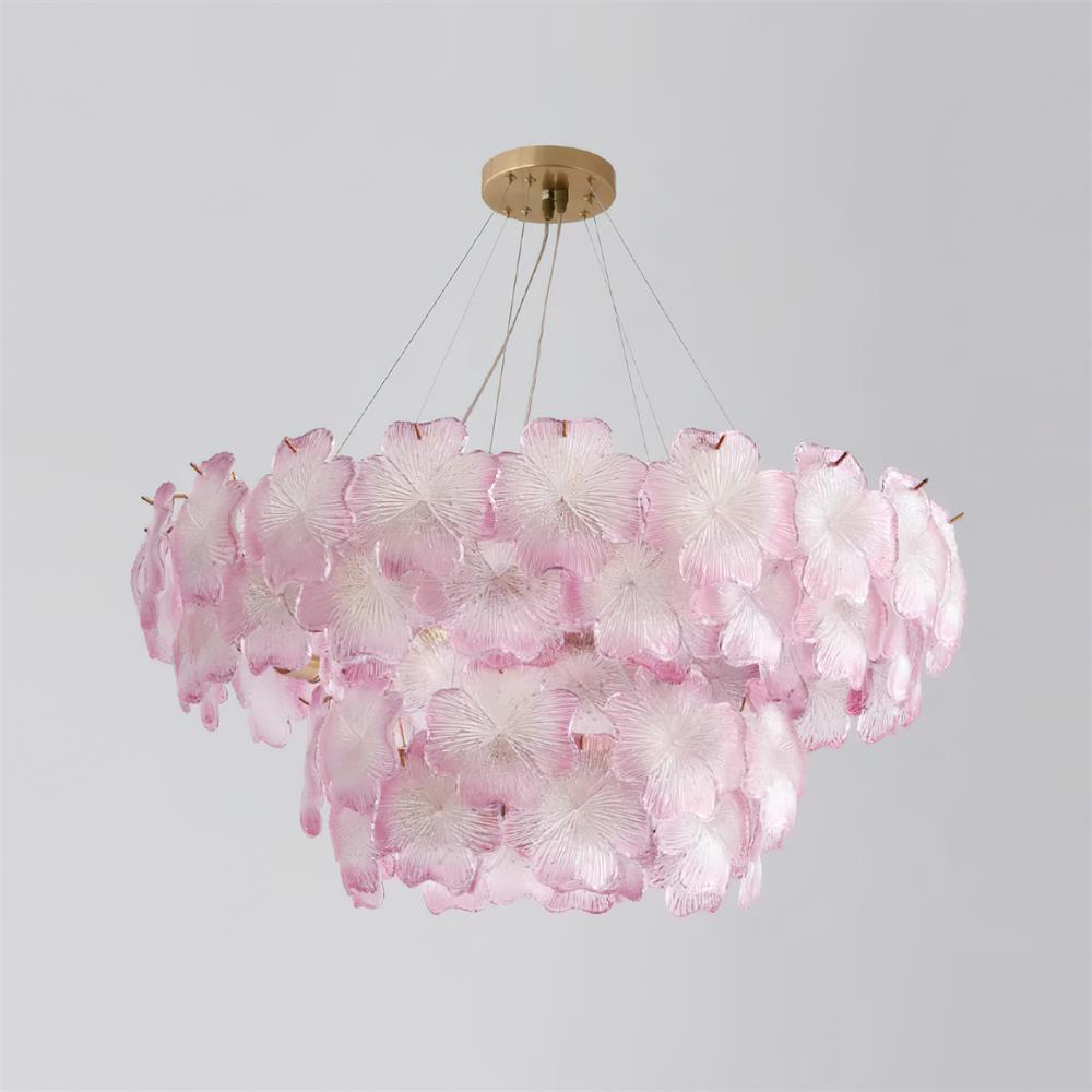 Ophelis Pink Flower Glass Chandelier-Neutral Decor