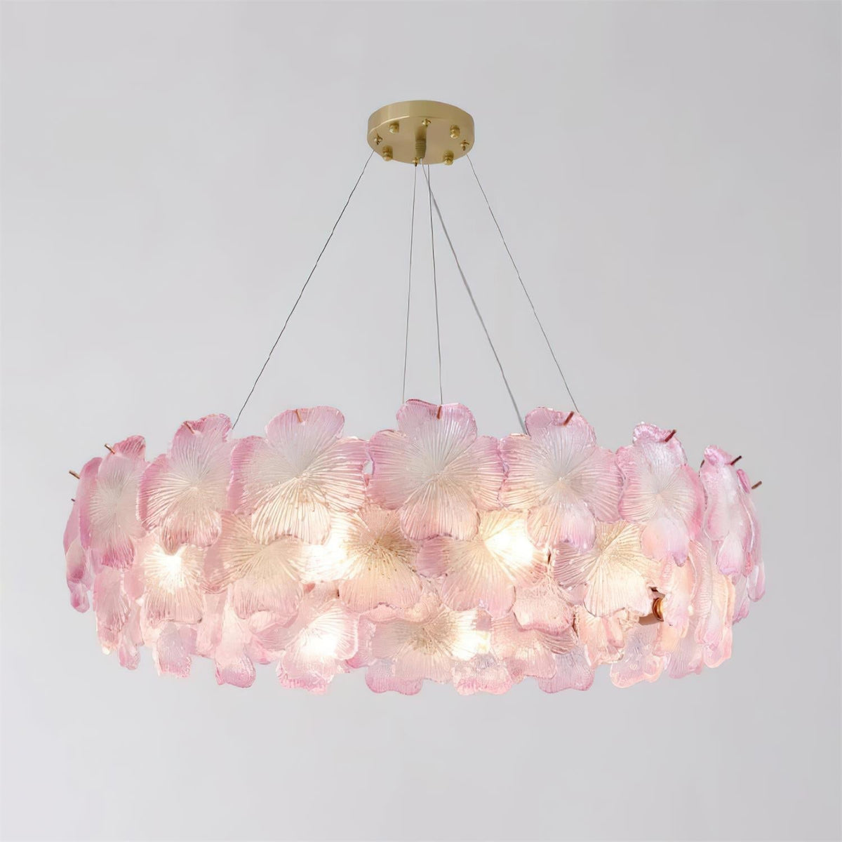 Ophelis Pink Flower Glass Chandelier-Neutral Decor