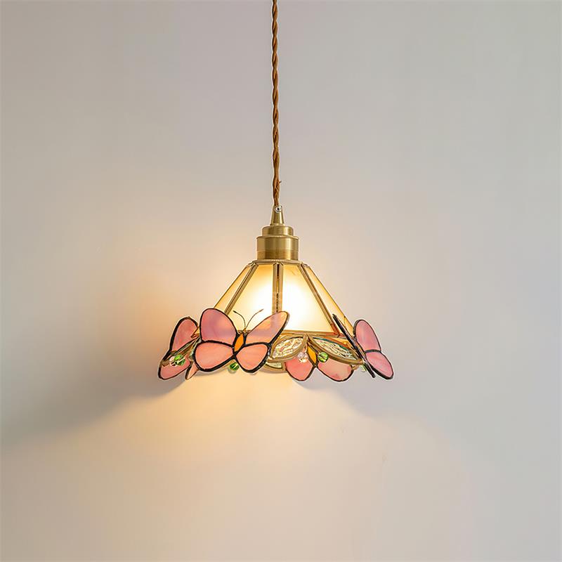 Tiffany Butterfly Stained GlassPendant Light-Neutral Decor