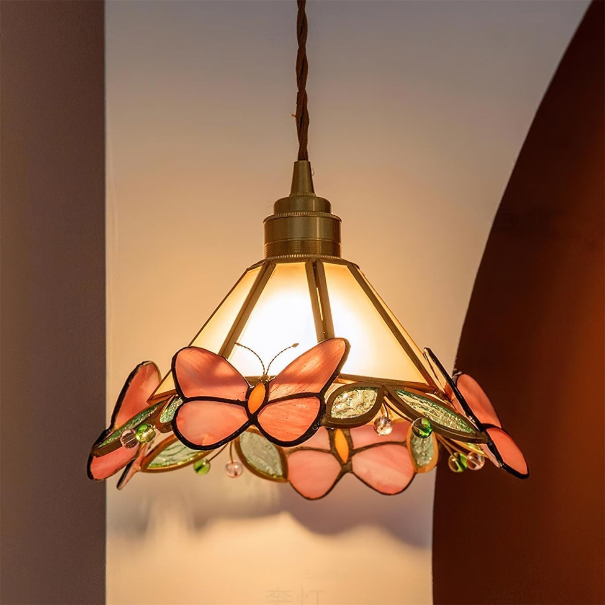 Tiffany Butterfly Stained GlassPendant Light-Neutral Decor
