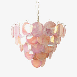 Aurora Lustre Rose Disque Murano Superposé