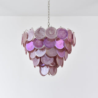 Aurora Lustre Rose Disque Murano Superposé