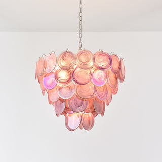 Aurora Lustre Rose Disque Murano Superposé