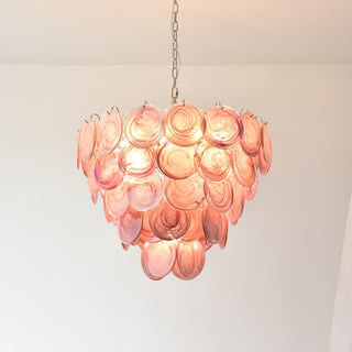 Aurora Lustre Rose Disque Murano Superposé