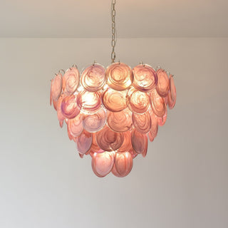 Aurora Lustre Rose Disque Murano Superposé