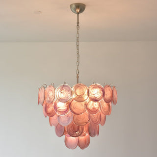 Aurora Lustre Rose Disque Murano Superposé