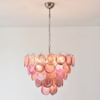 Aurora Lustre Rose Disque Murano Superposé