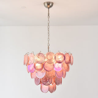 Aurora Lustre Rose Disque Murano Superposé