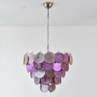 Aurora Lustre Rose Disque Murano Superposé