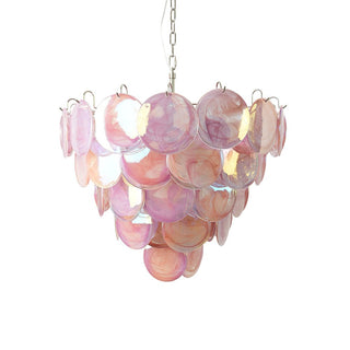Aurora Lustre Rose Disque Murano Superposé