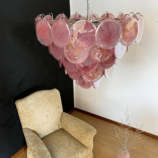 Aurora Lustre Rose Disque Murano Superposé