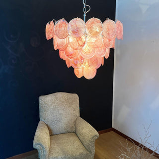 Aurora Lustre Rose Disque Murano Superposé
