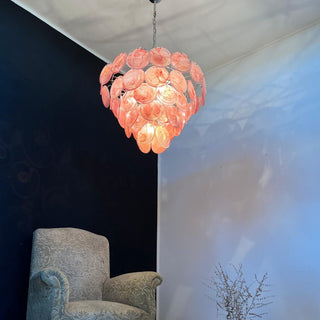Aurora Lustre Rose Disque Murano Superposé