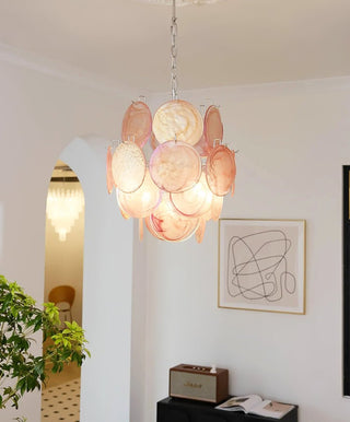 Aurora Lustre en Verre de Murano Rose Vintage