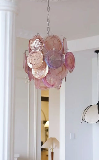 Aurora Lustre en Verre de Murano Rose Vintage