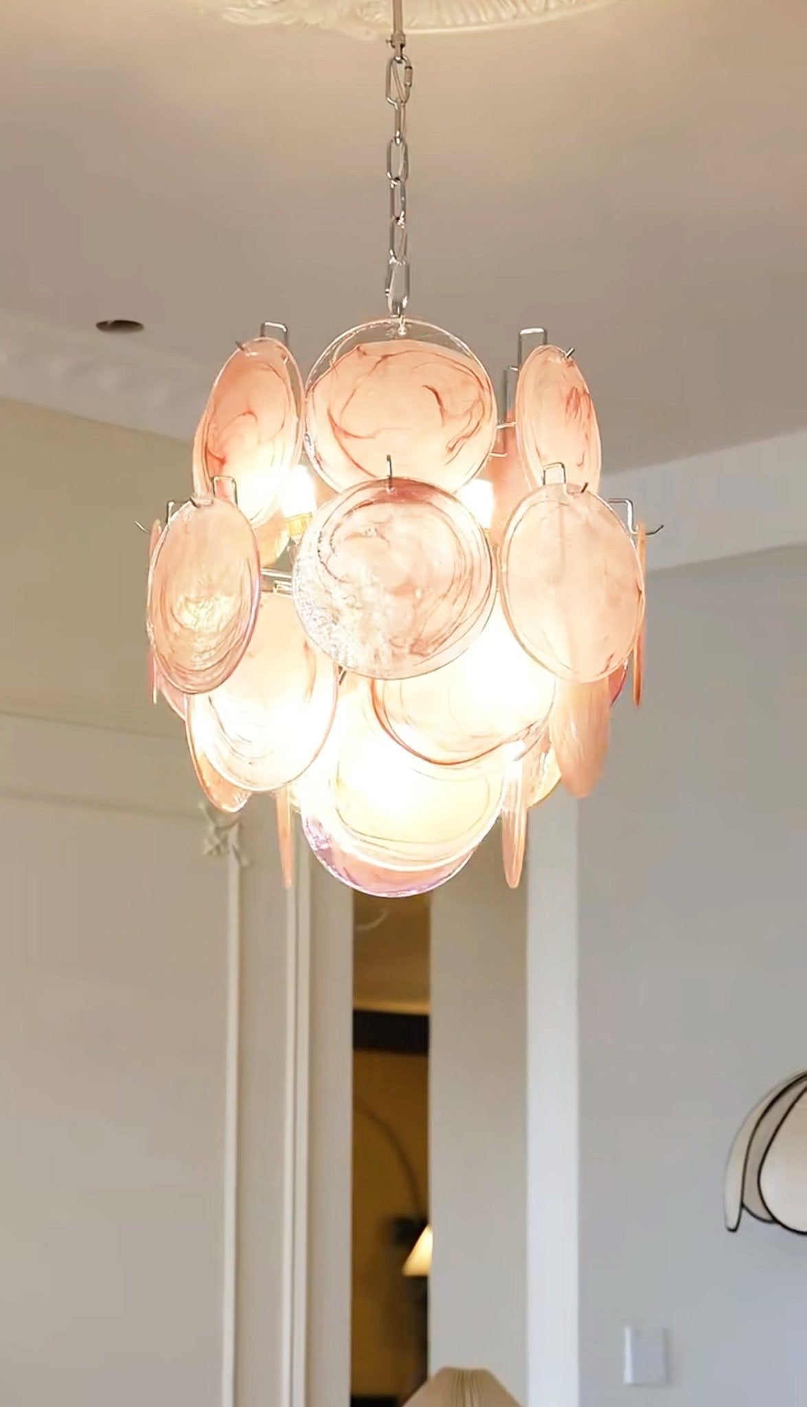 Nivine Lustre en Verre de Murano Rose Vintage