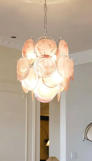 Aurora Lustre en Verre de Murano Rose Vintage