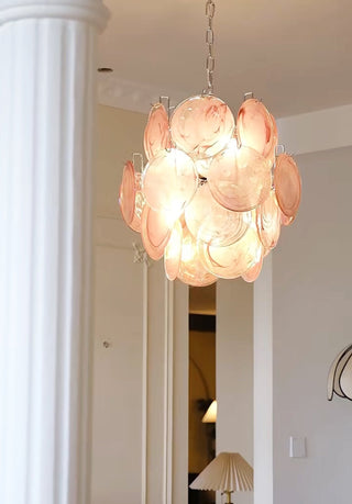 Aurora Lustre en Verre de Murano Rose Vintage