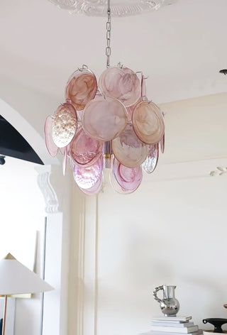 Aurora Lustre en Verre de Murano Rose Vintage