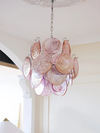 Aurora Lustre en Verre de Murano Rose Vintage