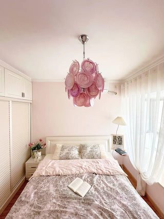 Aurora Lustre en Verre de Murano Rose Vintage