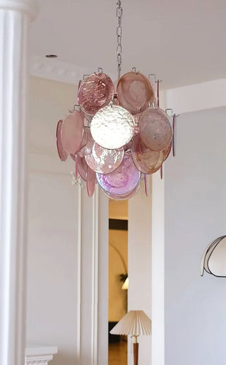 Aurora Lustre en Verre de Murano Rose Vintage