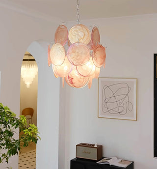Aurora Lustre en Verre de Murano Rose Vintage