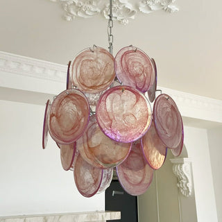 Aurora Lustre en Verre de Murano Rose Vintage