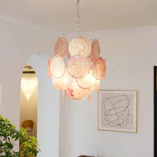 Aurora Lustre en Verre de Murano Rose Vintage