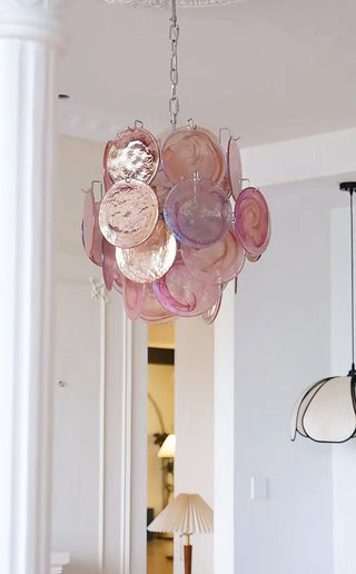 Aurora Lustre en Verre de Murano Rose Vintage