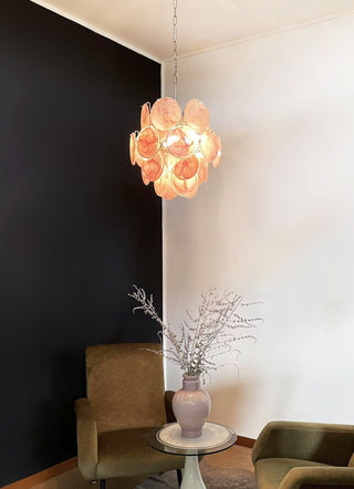 Aurora Lustre en Verre de Murano Rose Vintage