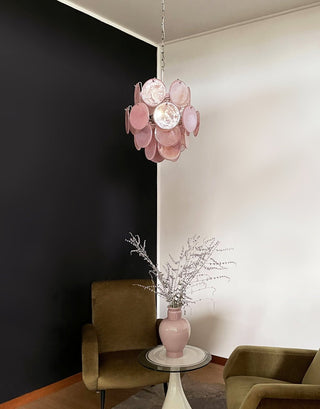 Aurora Lustre en Verre de Murano Rose Vintage