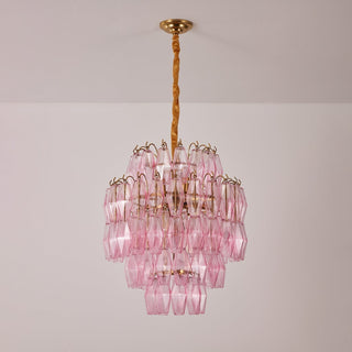Aurora Lustre Rose Murano Verre Superposé Glamour