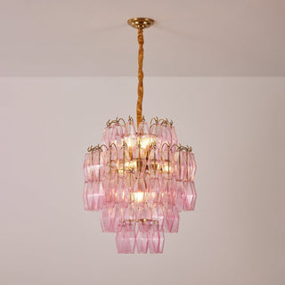 Aurora Lustre Rose Murano Verre Superposé Glamour